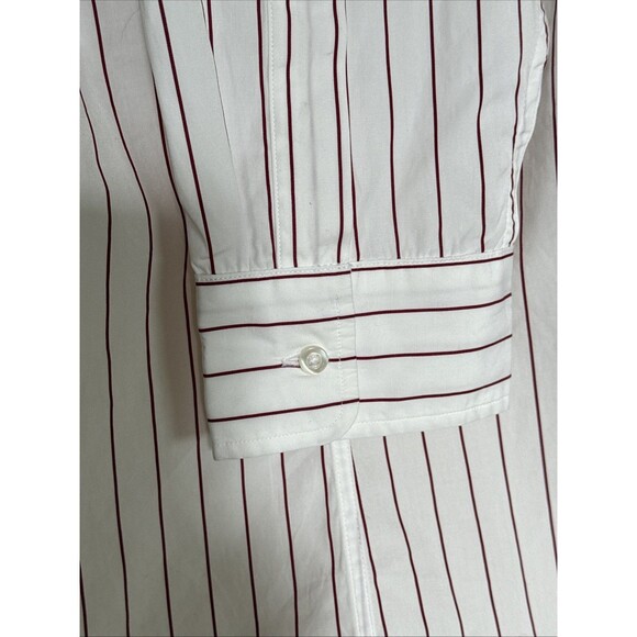 Frank & Eileen Size M  Mans Shirt Finbar Cotton Red Stripes Poplin Button Down - Picture 10 of 14